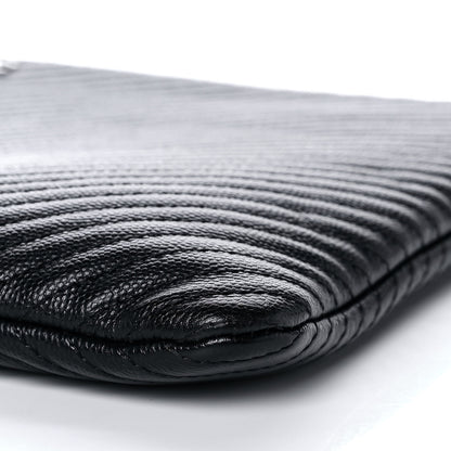 Chanel Caviar Chevron Quilted Medium Cosmetic Case Black 10 of 10