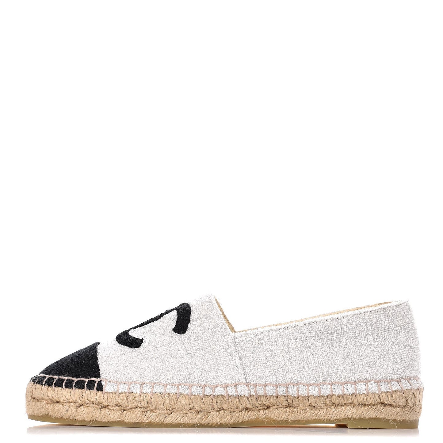 Terry Cloth CC Espadrilles 40 Silver Black