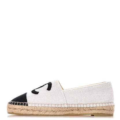 Chanel Terry Cloth CC Espadrilles 40 Silver Black 1 of 10