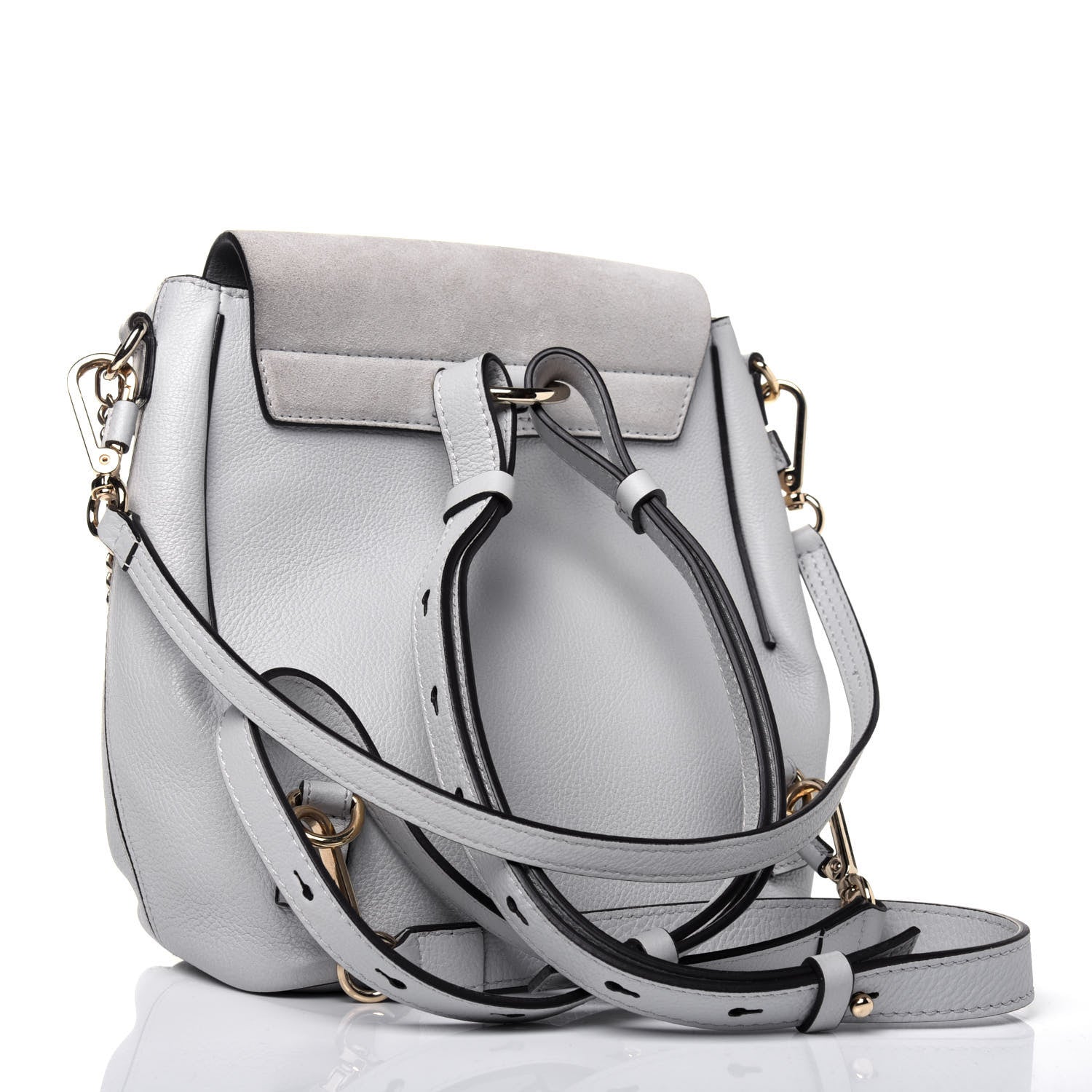Chloe Suede Calfskin Small Faye Backpack Airy Grey 2 of 14