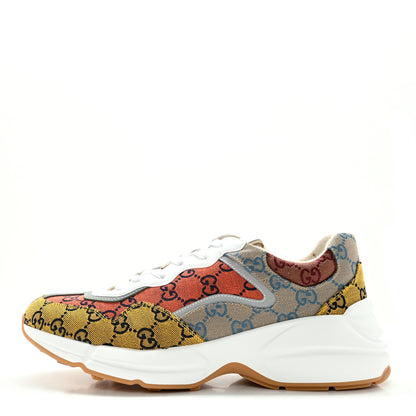 Gucci Monogram Multicolor Mens Rhyton Sneakers 10 Yellow Blue Great White Tabasco 1 of 10