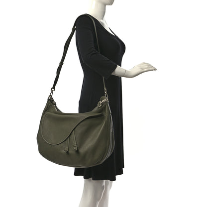 Christian Dior Grained Calfskin Mini Soft Saddle Bag Olive 2 of 9