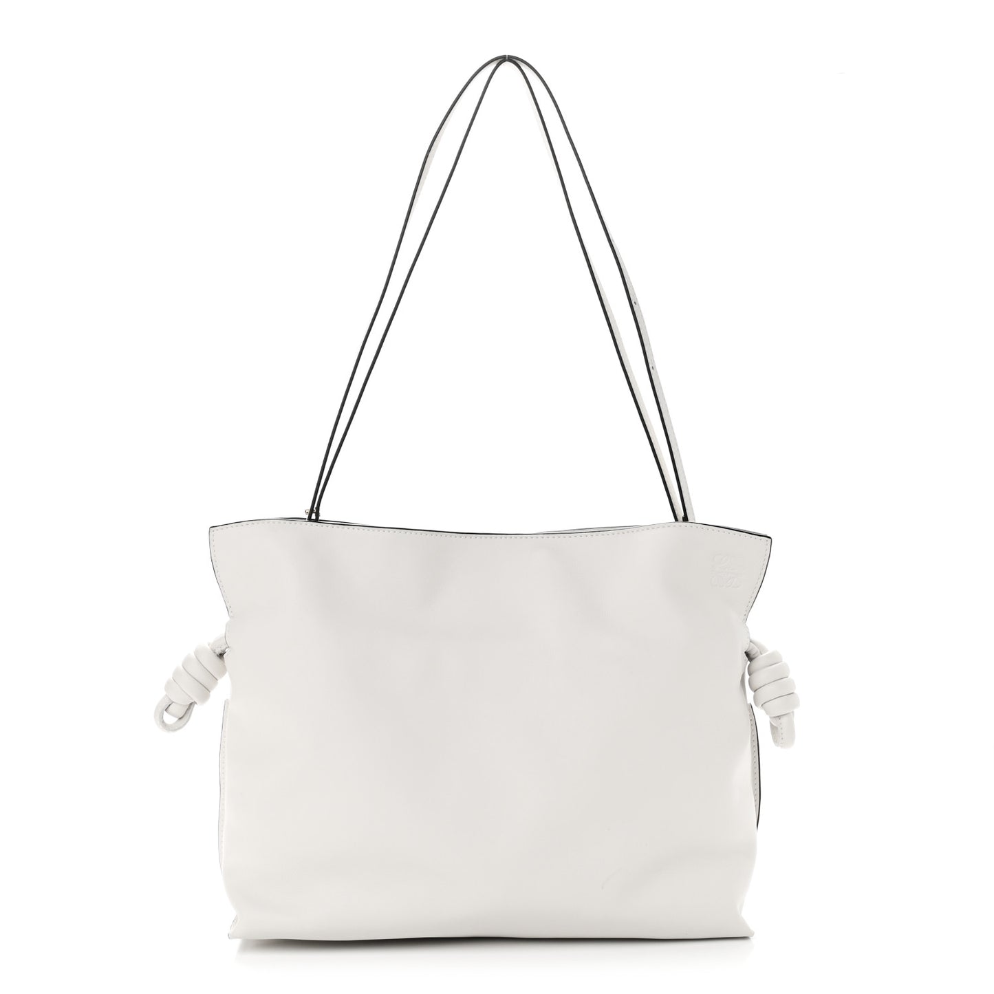 Calfskin Small Flamenco Knot Bag White