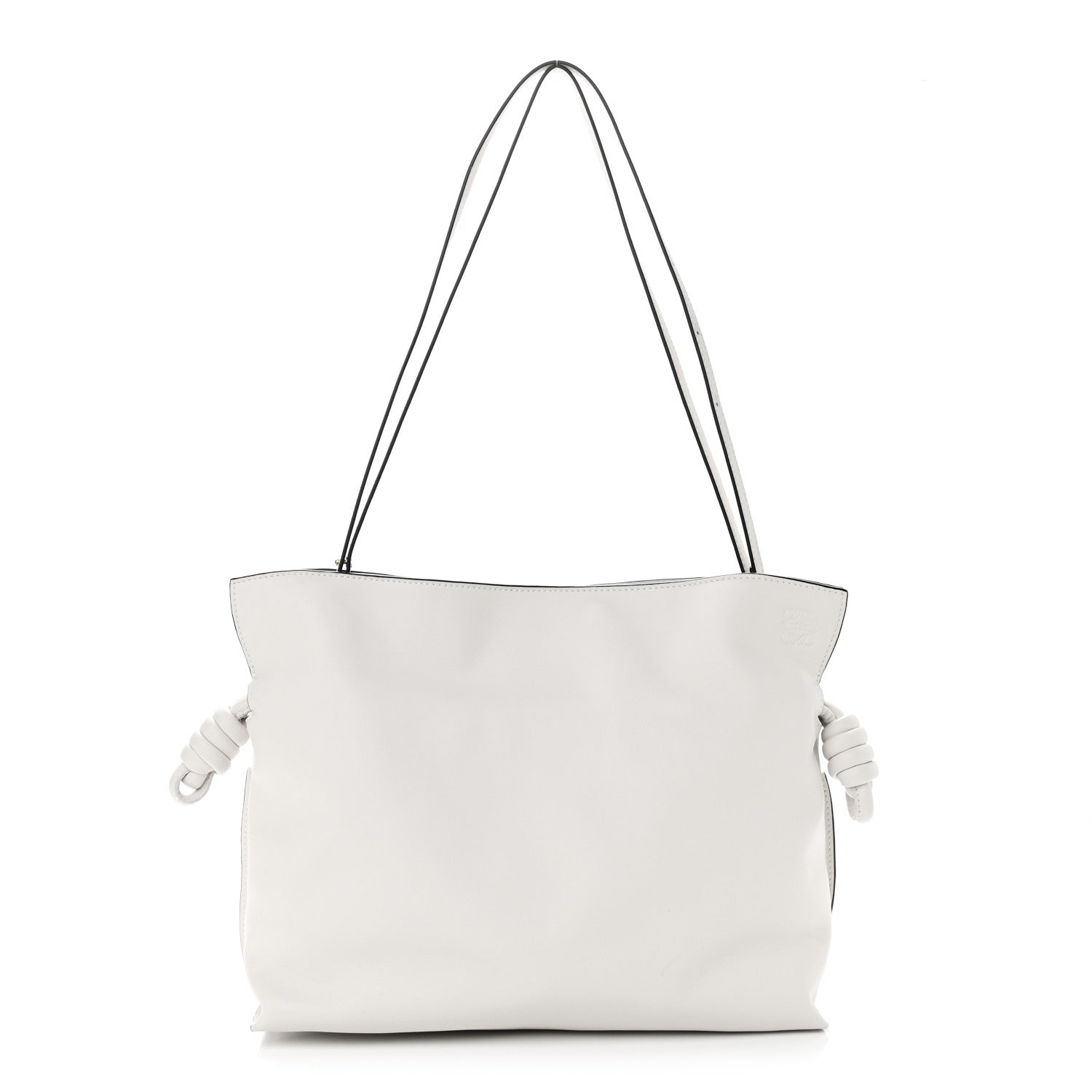Loewe Calfskin Small Flamenco Knot Bag White 1 of 7
