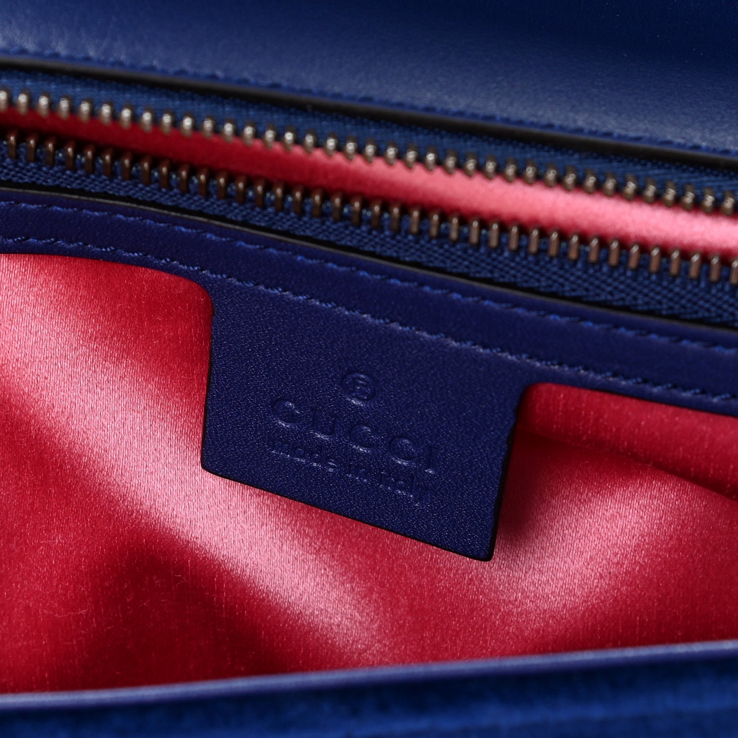 Velvet Matelasse Medium GG Marmont Shoulder Bag Cobalt Blue