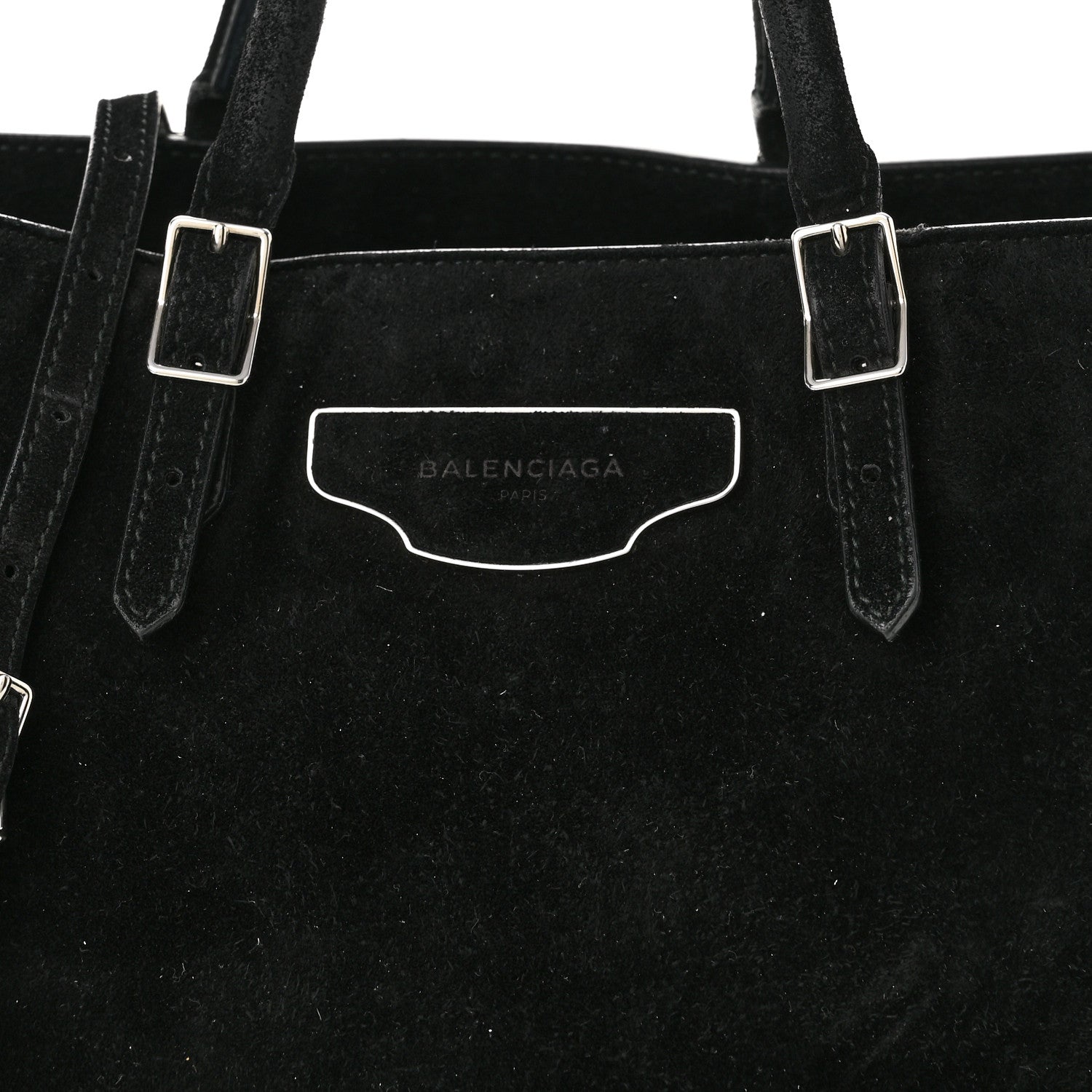 Balenciaga Baby Daim Suede Plate Hardware Papier A6 Zip Around Tote Black 8 of 12