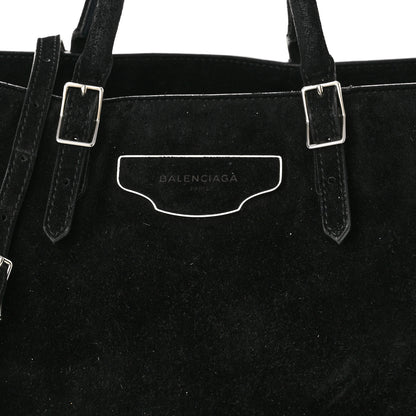 Balenciaga Baby Daim Suede Plate Hardware Papier A6 Zip Around Tote Black 8 of 12