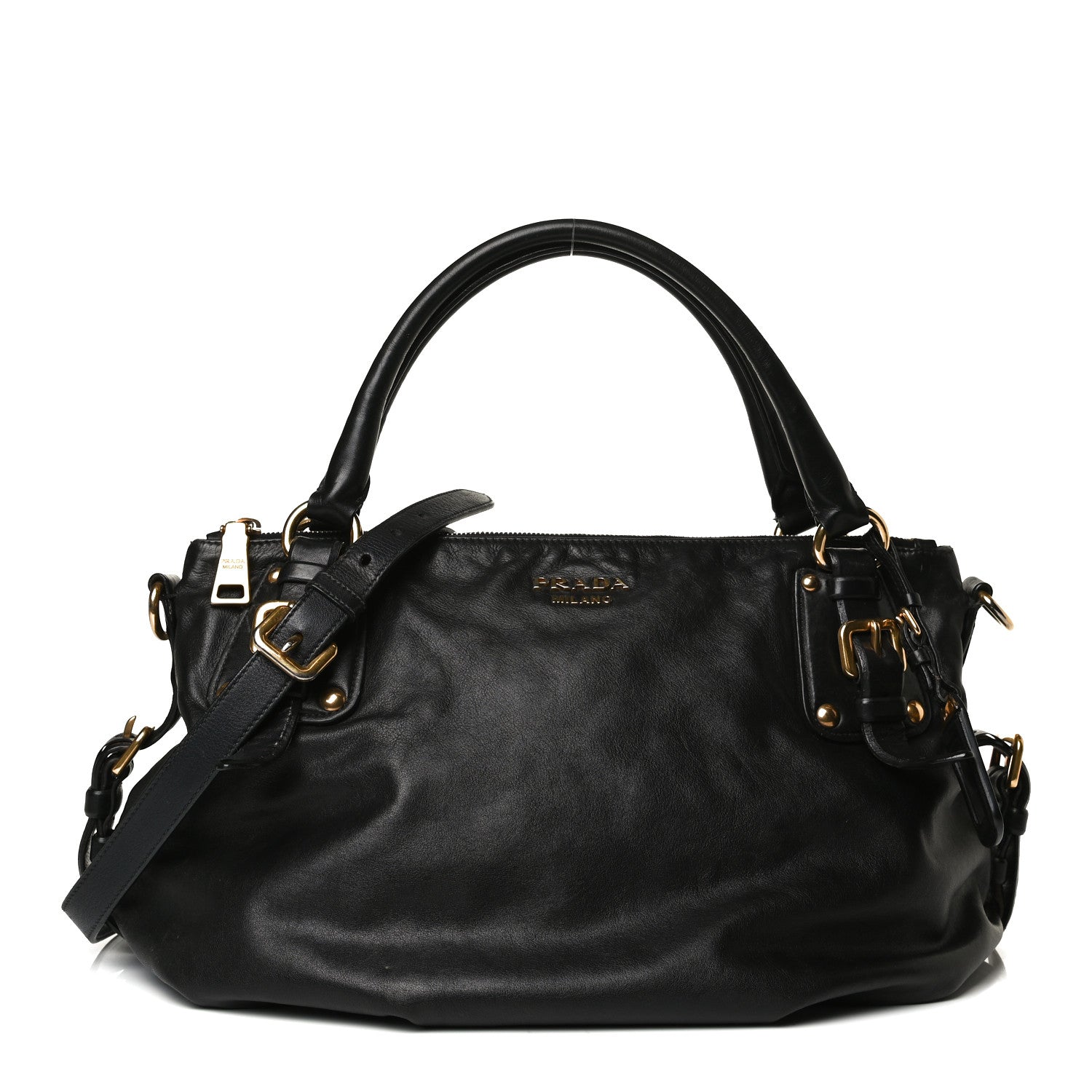 Prada Soft Calf Tote Black 1 of 16