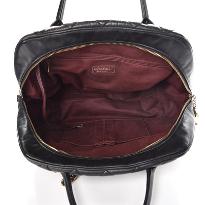 Chanel Glazed Calfskin Castle Rock Bowling Bag Black 5 of 18