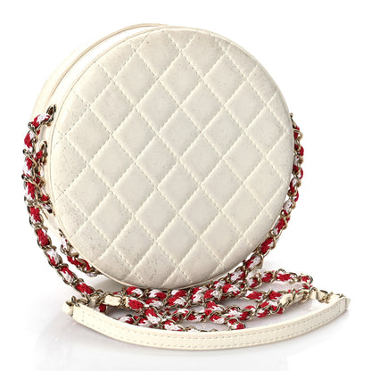 Chanel Lambskin Coco Lifesaver Round Bag Red White 3 of 11