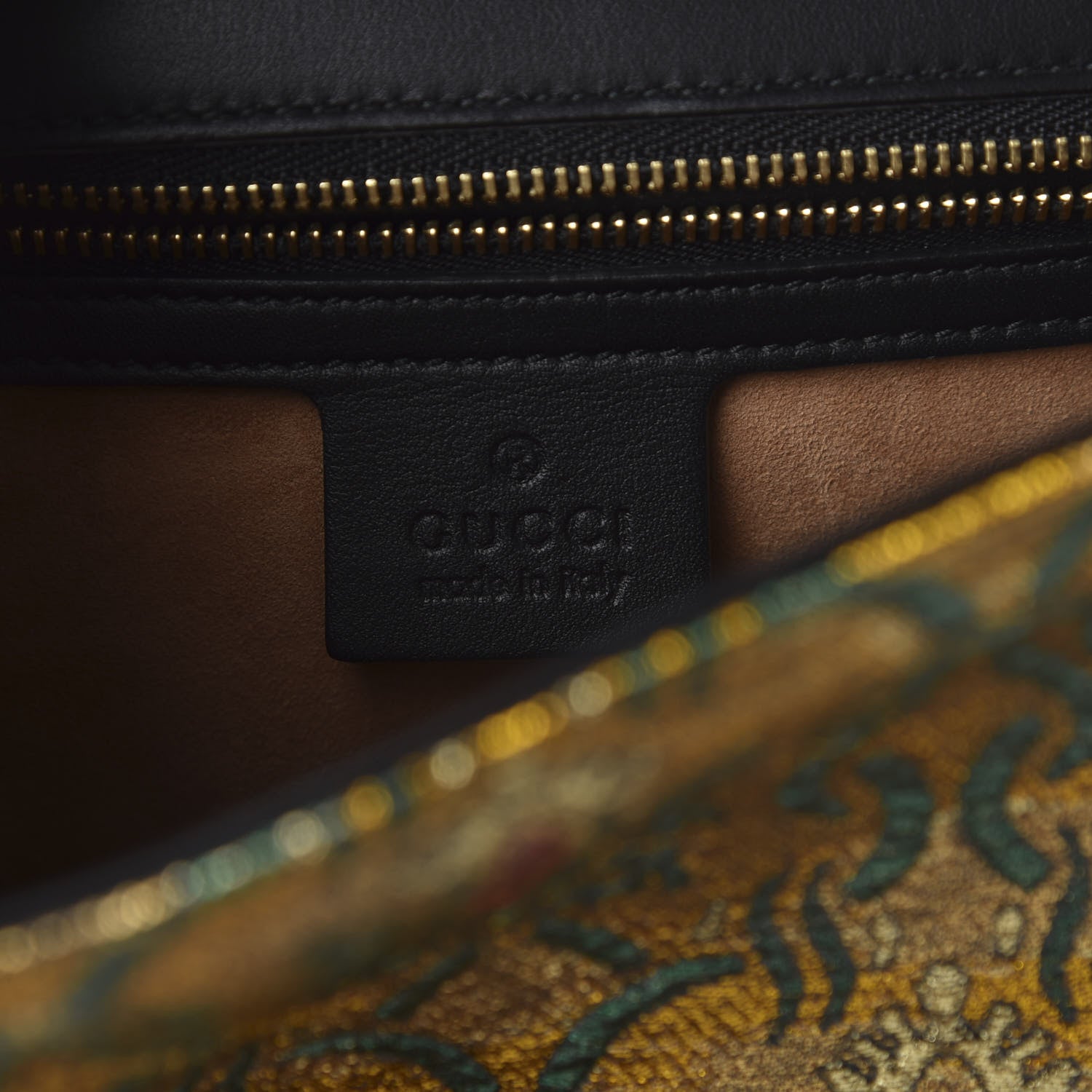 Gucci Iridescent Brocade Small Sylvie Shoulder Bag Gold 8 of 9