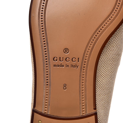 Gucci Canvas Web Mens Brixton Horsebit Loafers 8 Sand Light Cuir 7 of 9