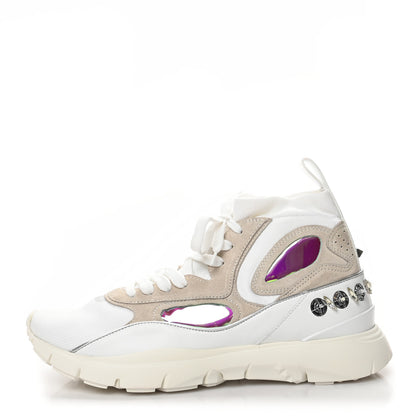 Valentino Garavani Mix Media Crystal Womens High Top Chunky Sneakers 41 White 1 of 10