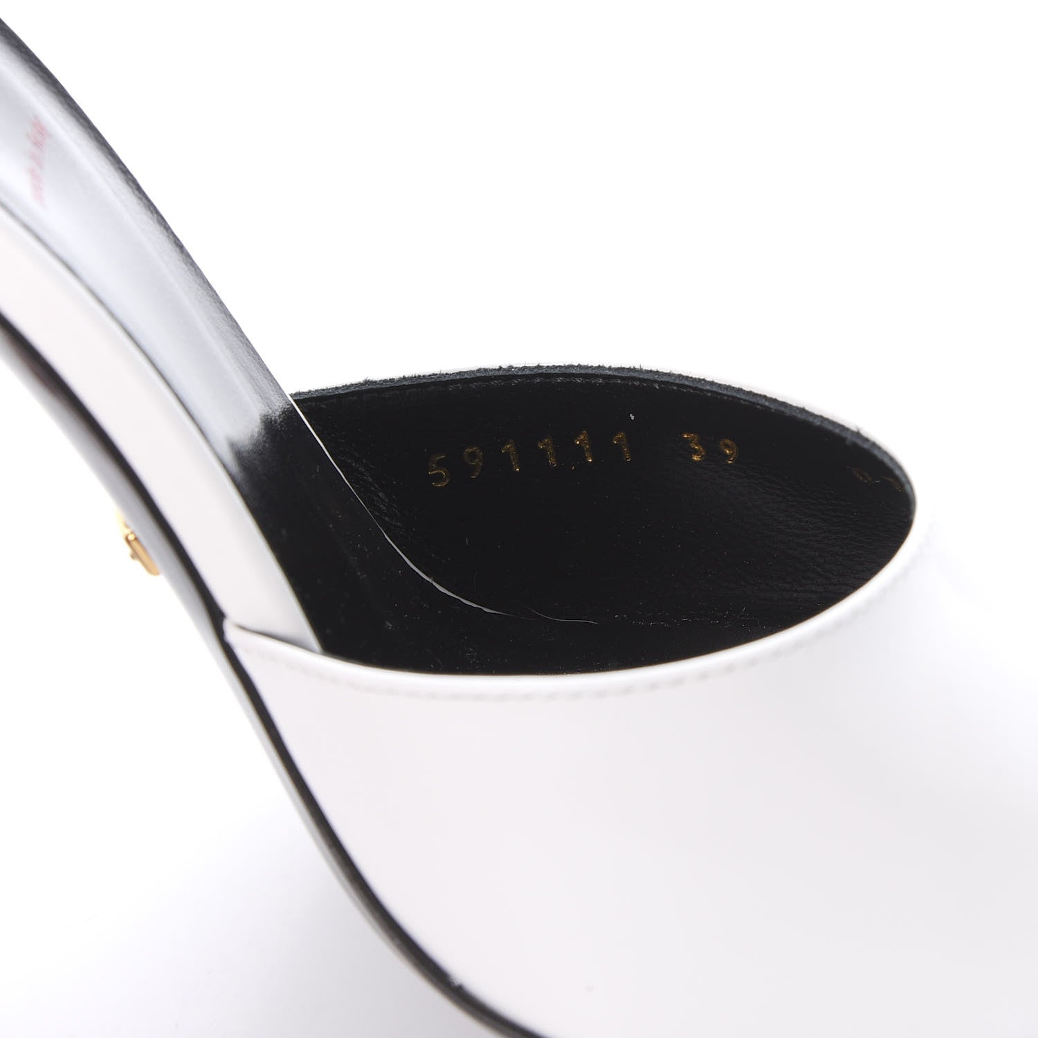Gucci Polished Calfskin Scarlet High Heel Slide Sandals 39 Great White 8 of 11