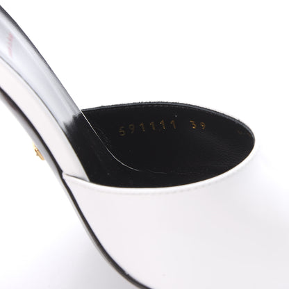 Gucci Polished Calfskin Scarlet High Heel Slide Sandals 39 Great White 8 of 11