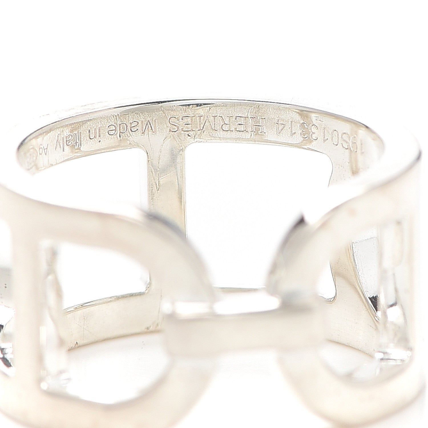 Hermes Sterling Silver MM Ever Chaine d'Ancre Ring 50 5.25 4 of 5
