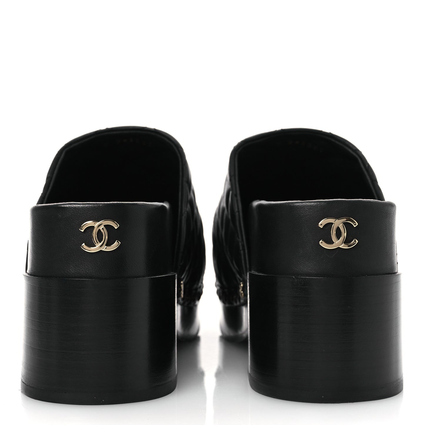 Lambskin Quilted CC Clogs 39 Black
