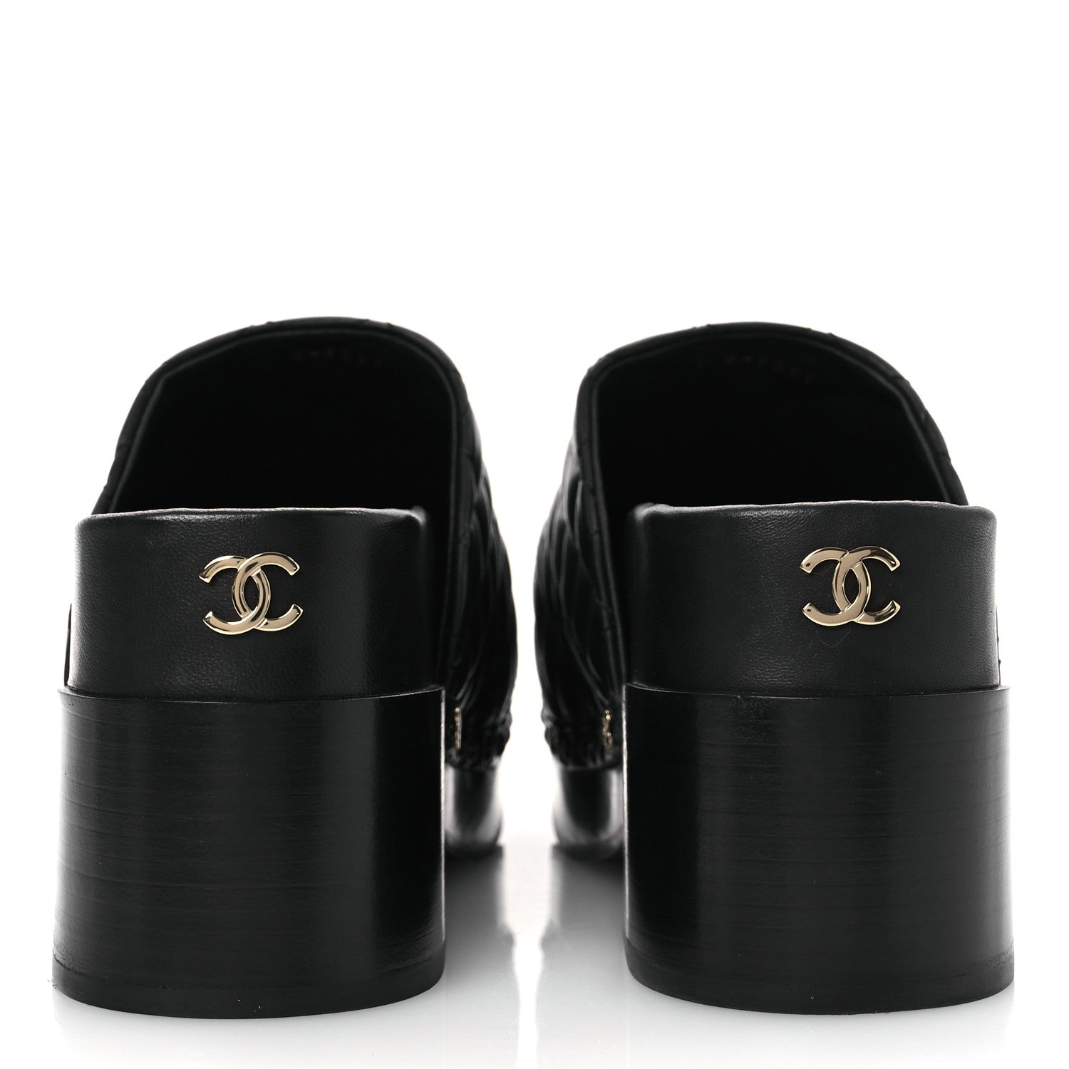 Chanel Lambskin Quilted CC Clogs 39 Black 6 of 11