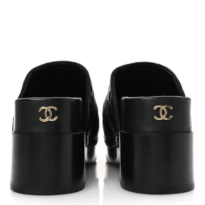 Chanel Lambskin Quilted CC Clogs 39 Black 6 of 11