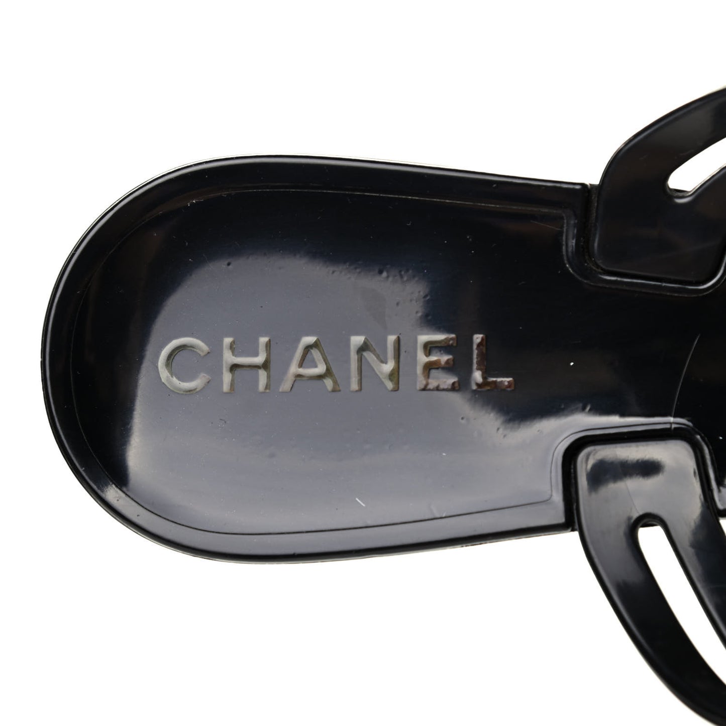 Jelly Camellia Thong Sandals 38 Black Ivory
