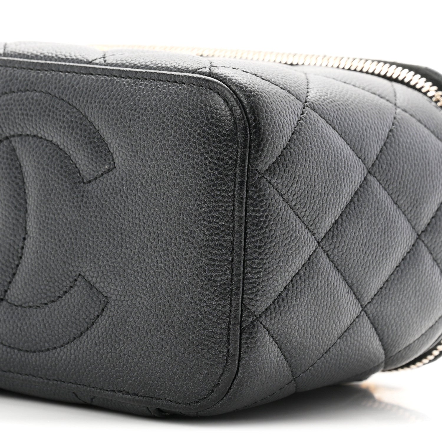 Chanel Pearly Caviar Quilted Fit For You Small Vanity Case With Chain Black 10 of 10