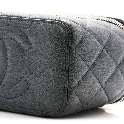 Chanel Pearly Caviar Quilted Fit For You Small Vanity Case With Chain Black 10 of 10