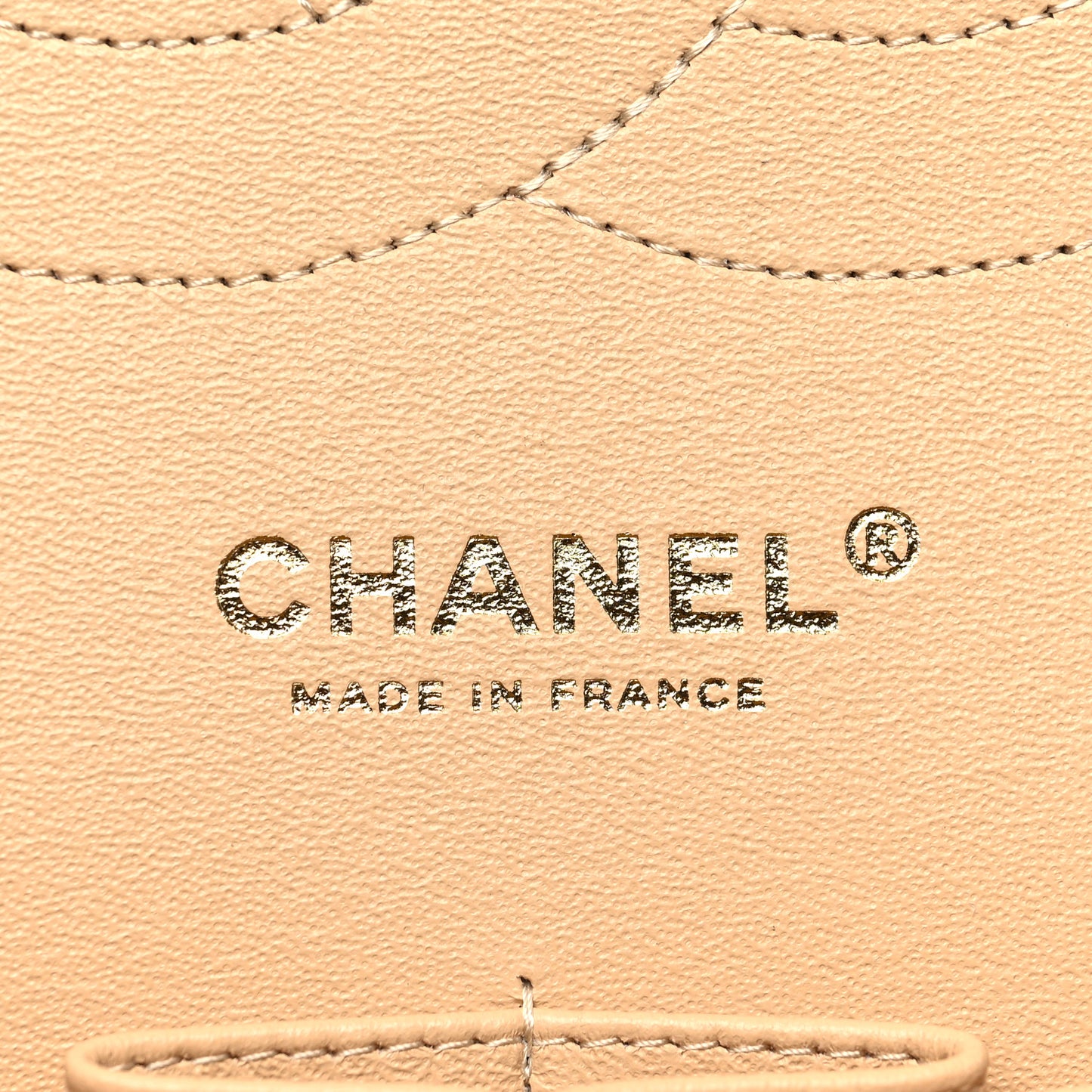 Caviar Quilted Jumbo Double Flap Beige