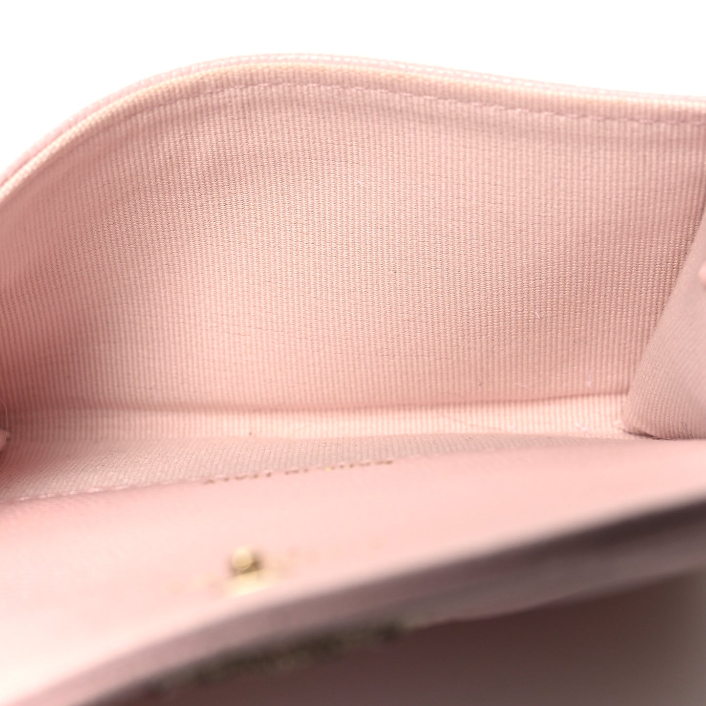 Caviar Quilted Crystal CC Flap Card Holder Pink