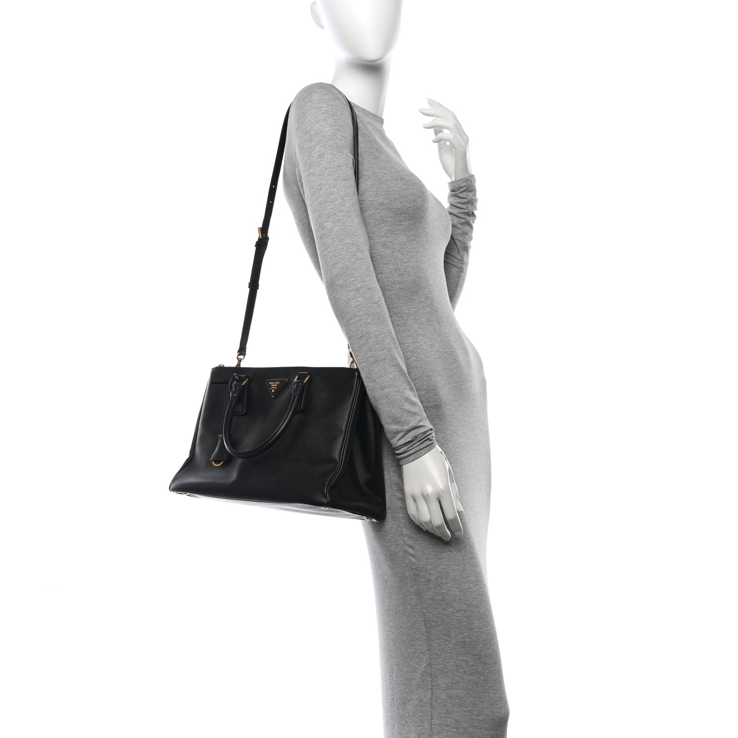 Prada Saffiano Lux Medium Galleria Double Zip Tote Black 2 of 14