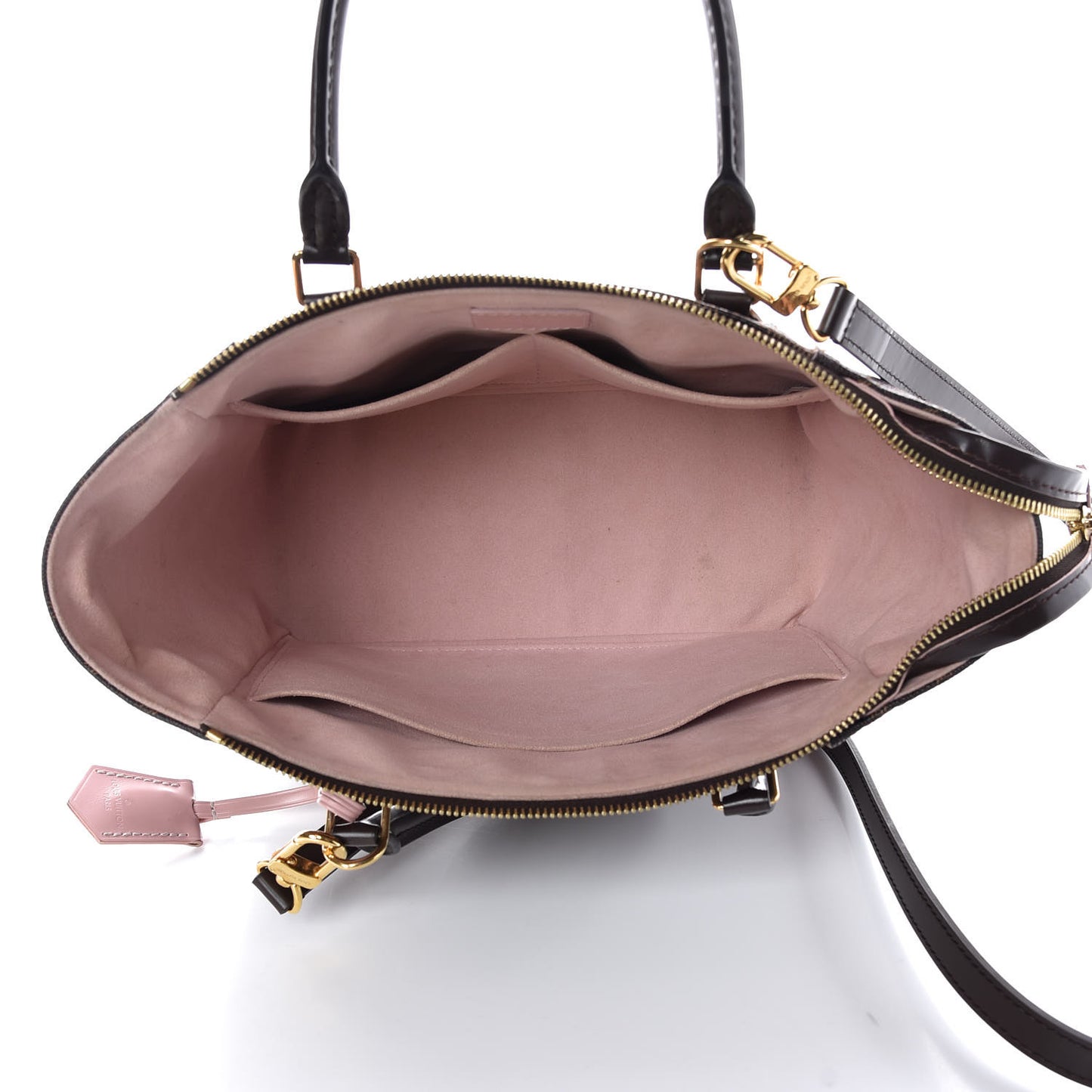 Damier Ebene Caissa Tote PM Rose Ballerine