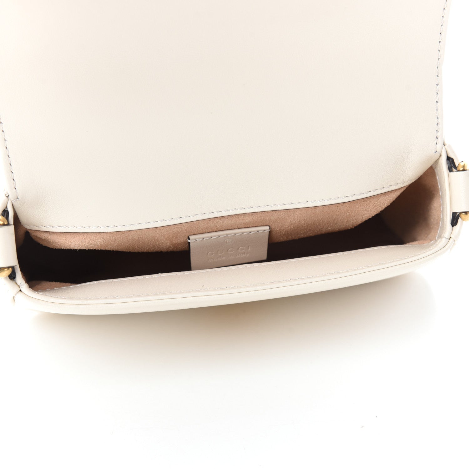 Gucci Calfskin Matelasse Mini GG Marmont Top Handle Shoulder Bag White 5 of 10