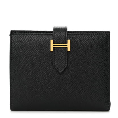 Hermes Epsom Bearn Compact Wallet Black 1 of 15