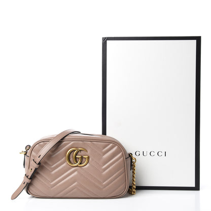Gucci Calfskin Matelasse Small GG Marmont Chain Shoulder Bag Taupe 11 of 11