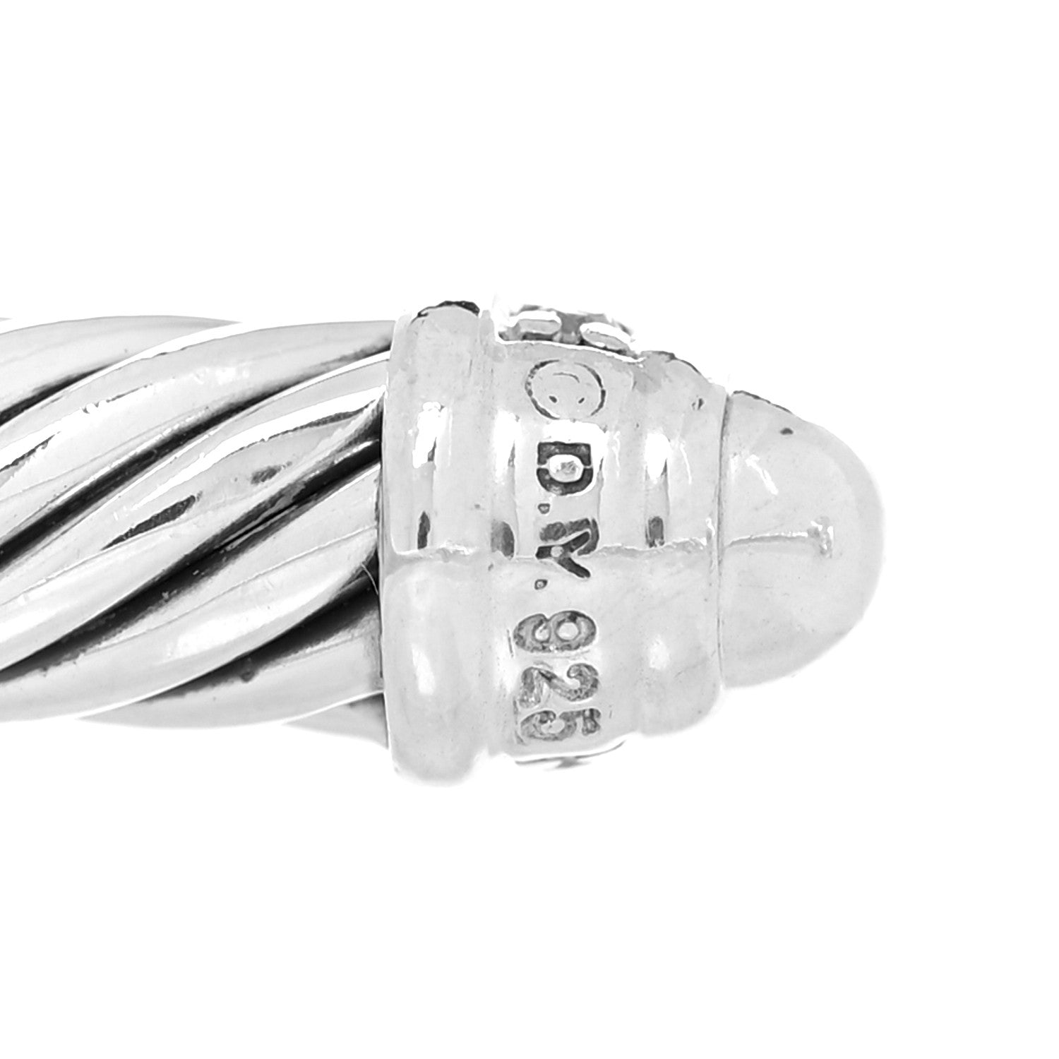 David Yurman Sterling Silver Diamond 5mm Cable Classics Dome Bracelet 3 of 3