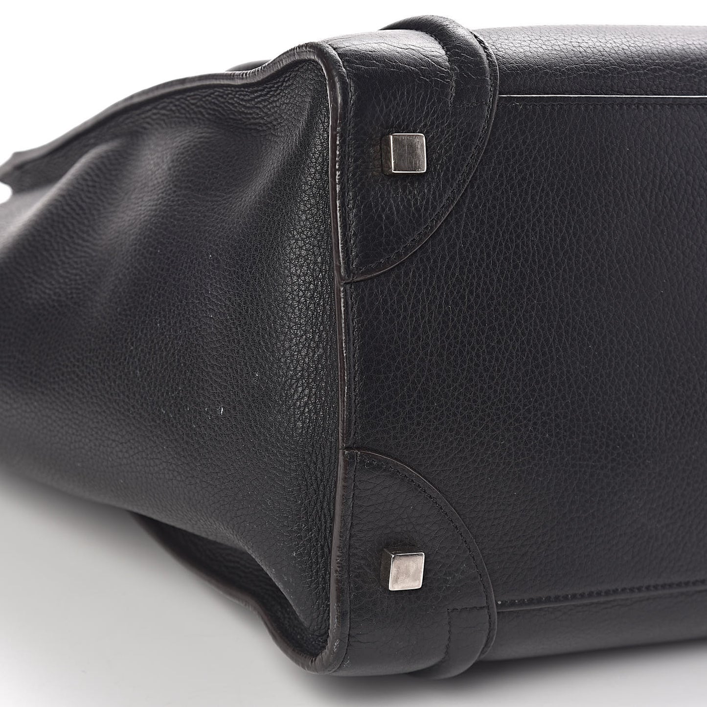 Drummed Calfskin Mini Luggage Black