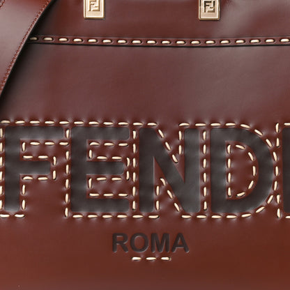 Fendi Vitello King Plexiglass Macro Stitchings Medium Fendi Sunshine Shopper Tote Praline 11 of 12