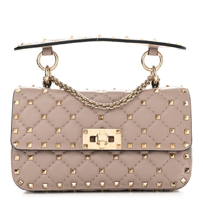 Valentino Garavani Nappa Small Rockstud Spike Shoulder Bag Poudre 1 of 10