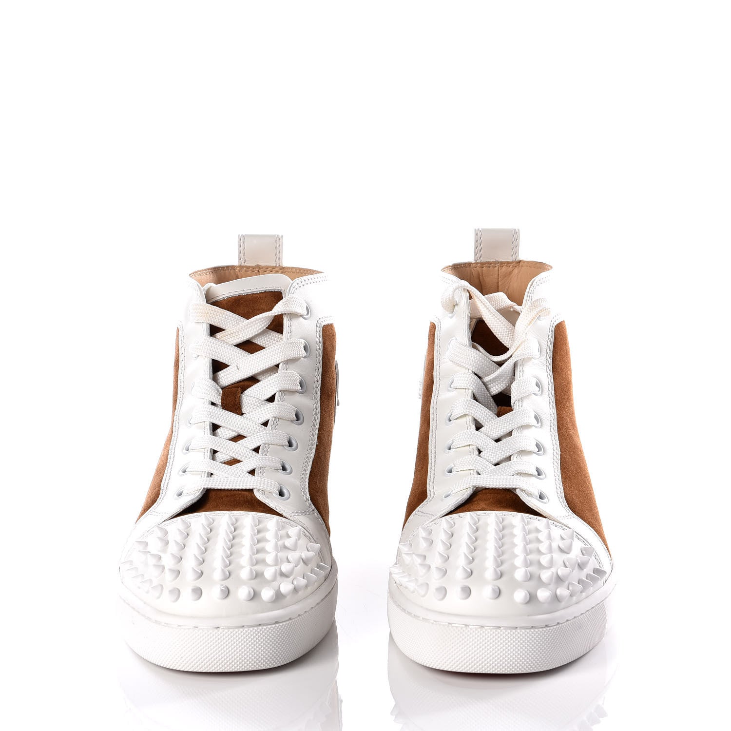 Christian Louboutin Calfskin Suede Mens Louis Spikes Flat Sneakers 41.5 White Indiana 3 of 11