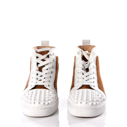Christian Louboutin Calfskin Suede Mens Louis Spikes Flat Sneakers 41.5 White Indiana 3 of 11