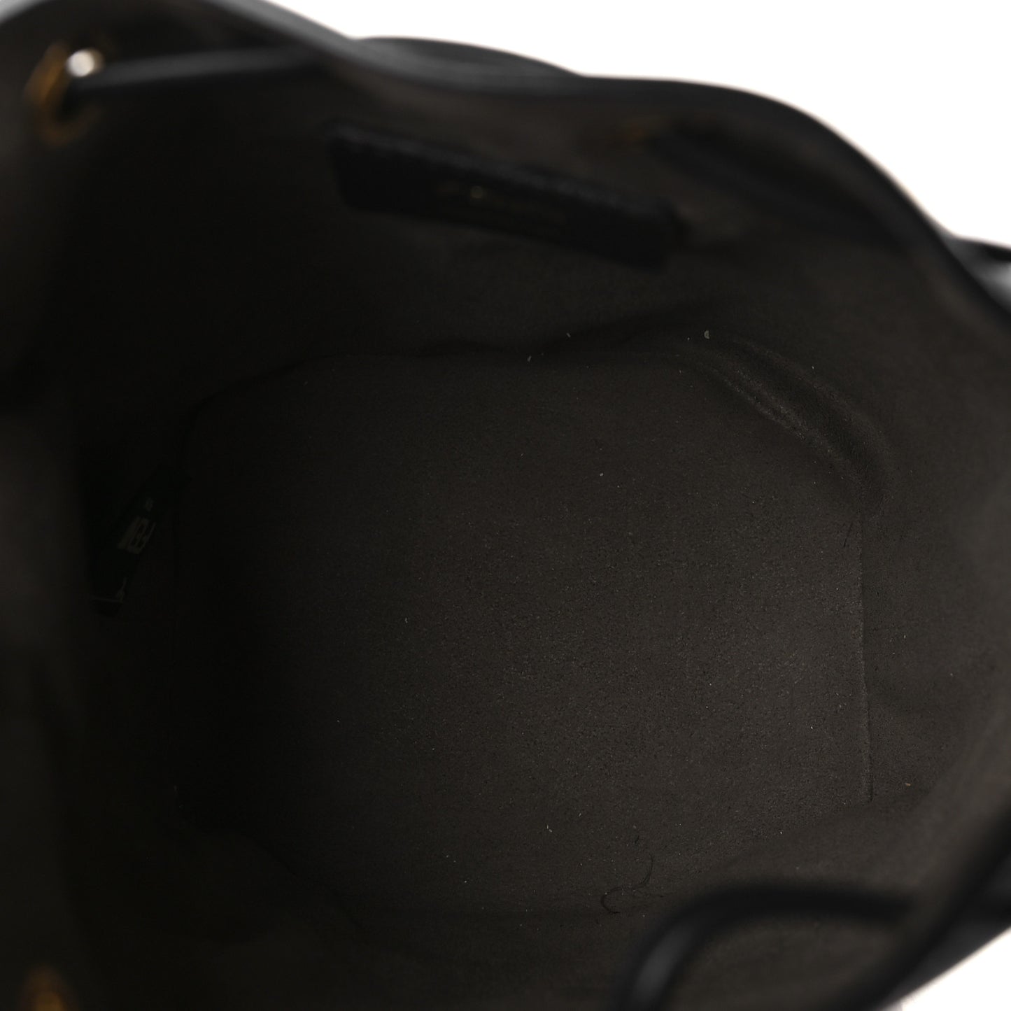Vitello Century F is Fendi Eyebrow Monster Eyes Embossed Mini Mon Tresor Bucket Bag Black