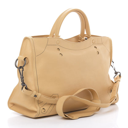 Balenciaga Calfskin Blackout Hardware Perforated City Beige Ocre 3 of 18