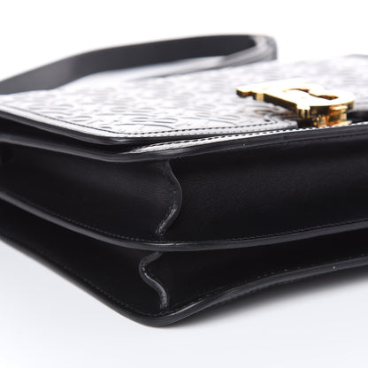 Burberry Calfskin Monogram Embossed Medium TB Bag Black 8 of 9