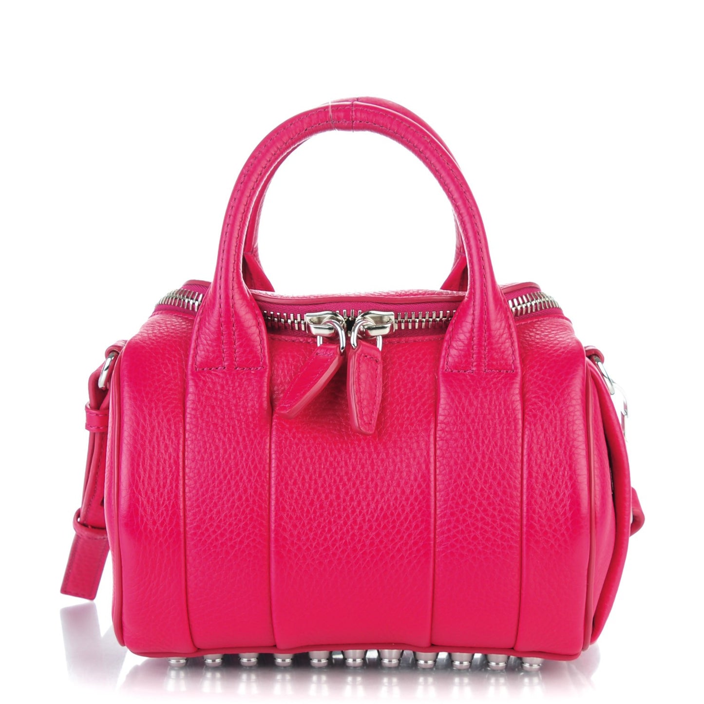 Pebbled Lambskin Mini Rockie Fuchsia Rhodium Hardware