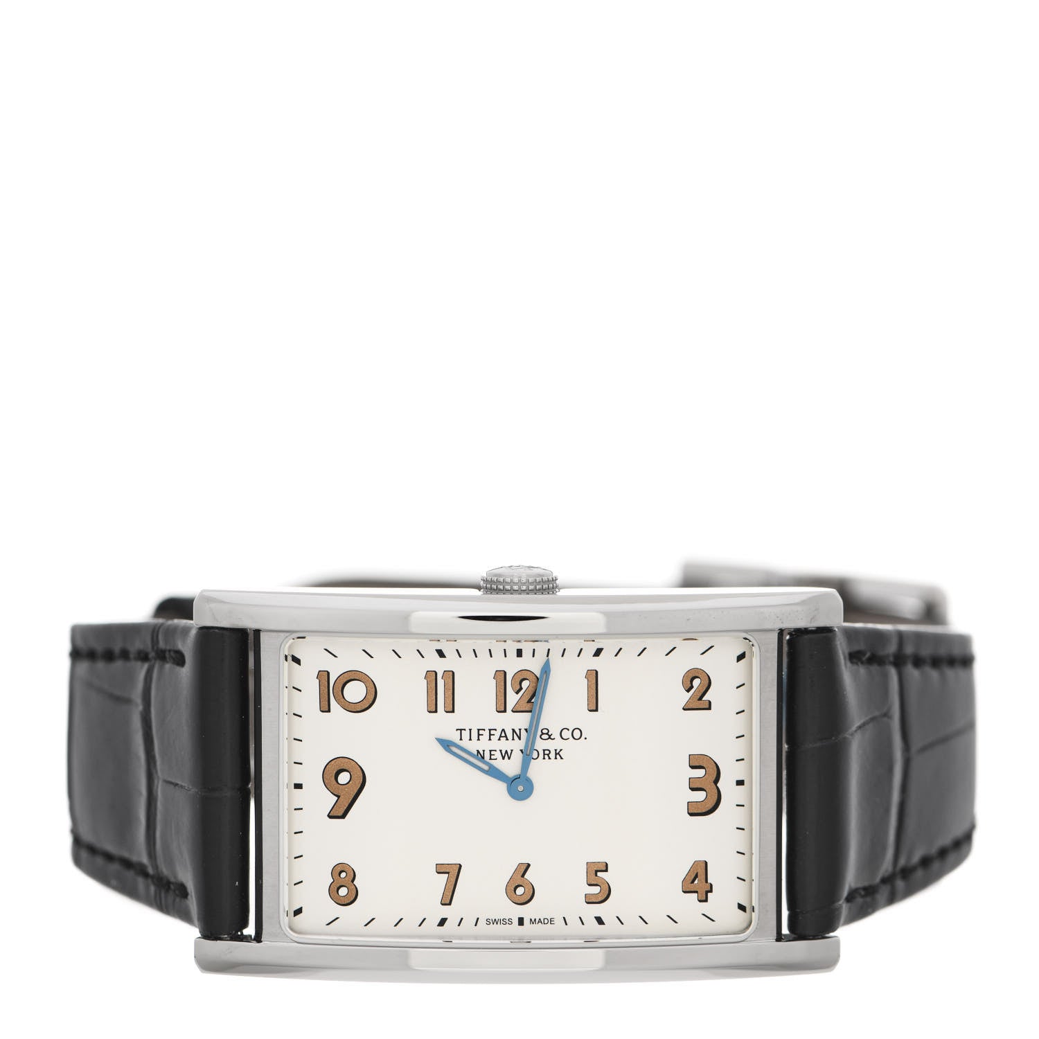 Tiffany Stainless Steel Alligator 25mm East West Quartz Watch 2 of 6