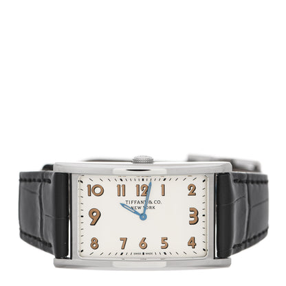Tiffany Stainless Steel Alligator 25mm East West Quartz Watch 2 of 6