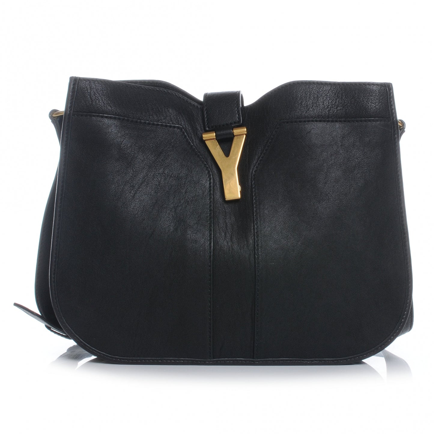 Leather Medium Cabas Chyc Shoulder Bag Black