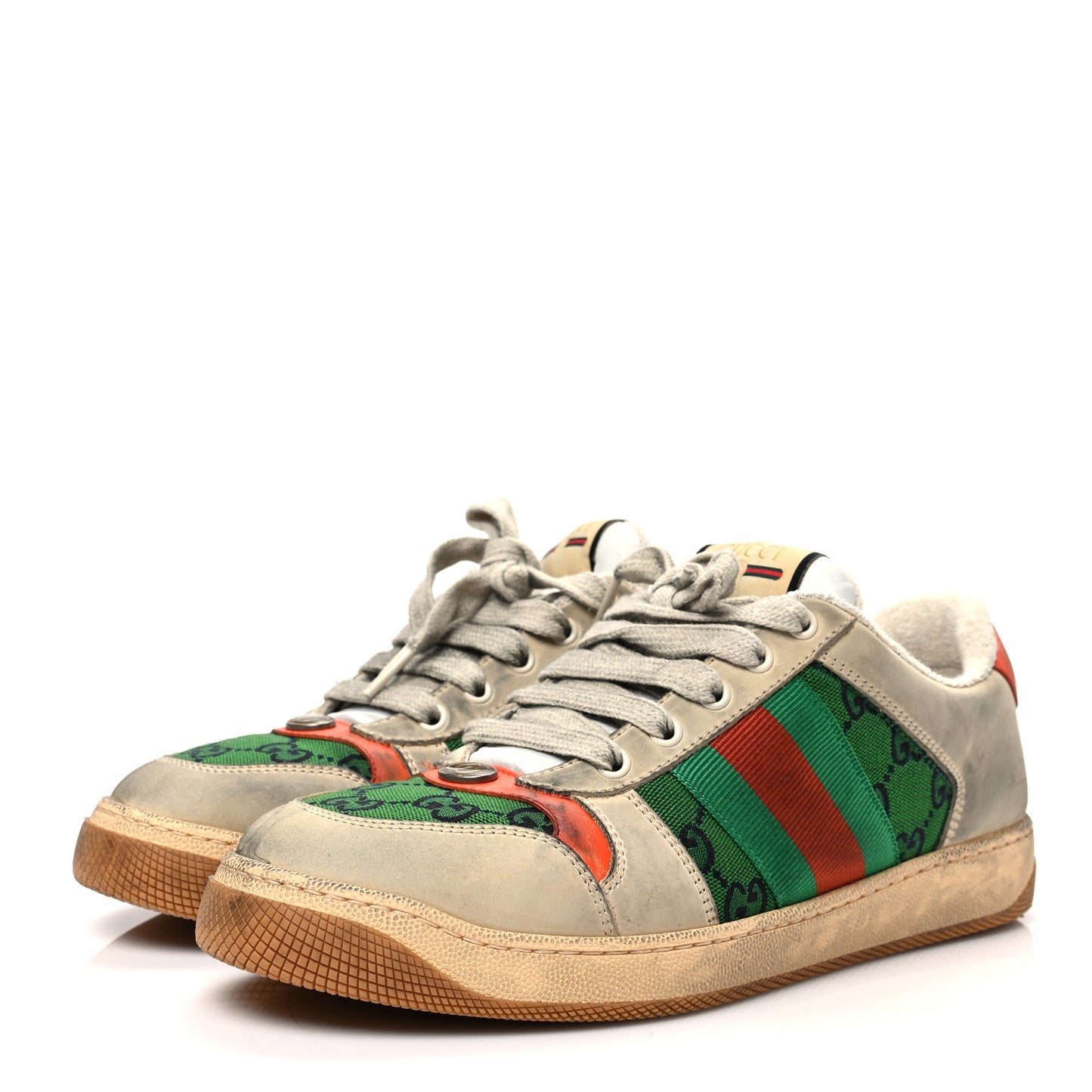 Nubuck Monogram Web Mens Screener Sneakers 7.5 New Sand Vintage Green Dusty Orange