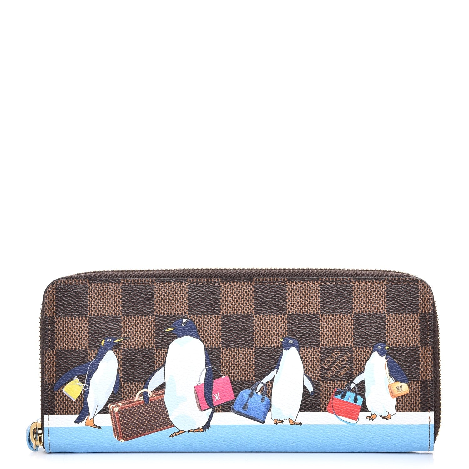 Louis Vuitton Damier Ebene 2017 Christmas Animation Clemence Wallet 1 of 8