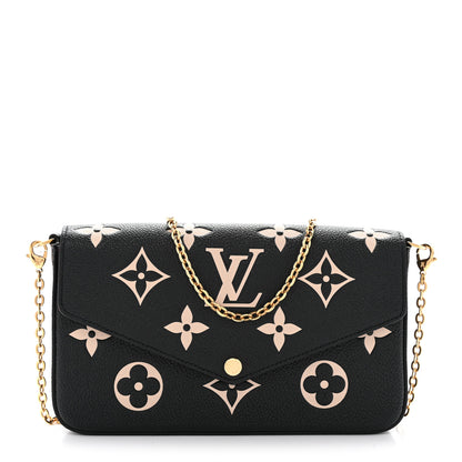 Louis Vuitton Empreinte Monogram Giant Felicie Pochette Black Beige 1 of 12