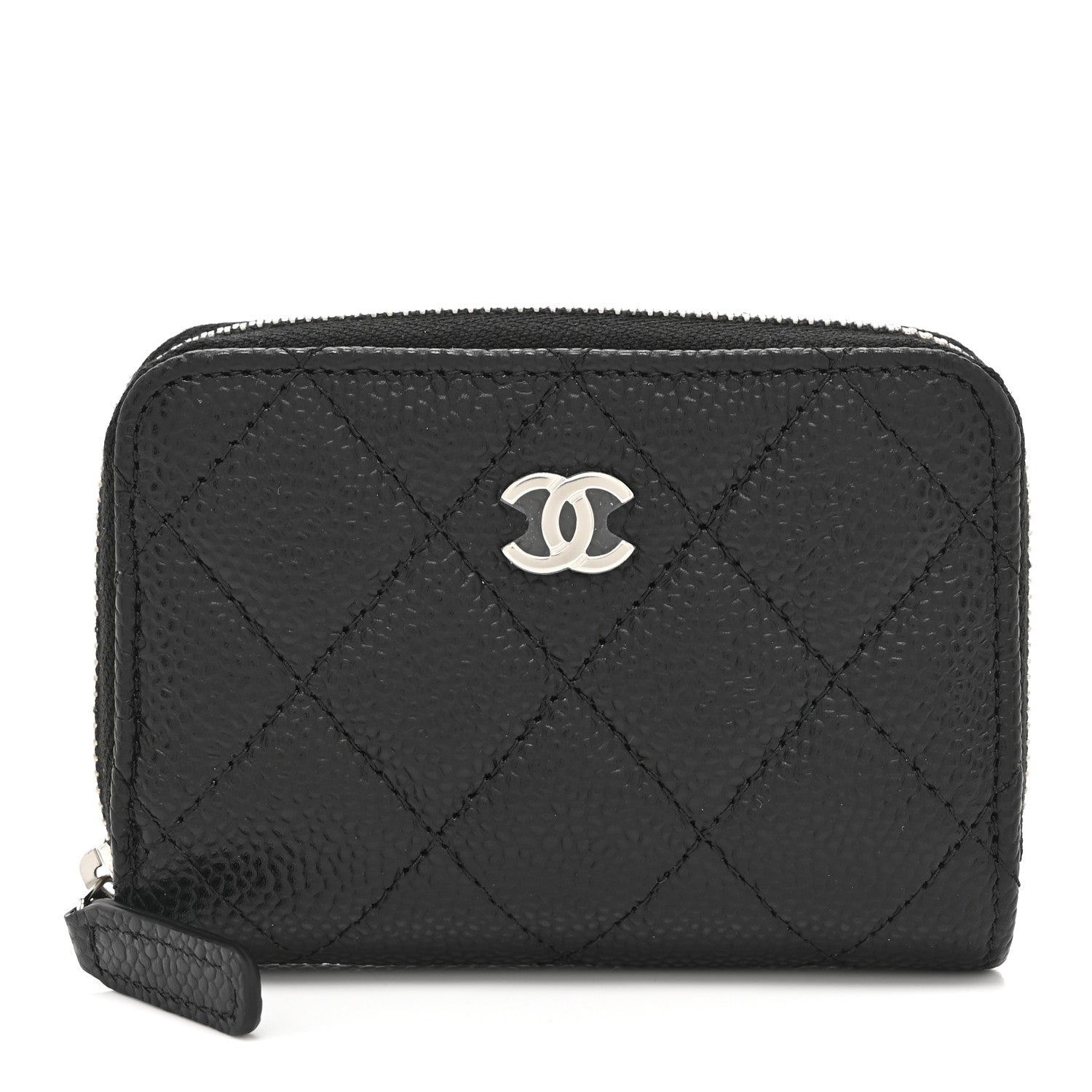 Chanel Caviar Quilted Zip Coin Purse Black 1 of 10